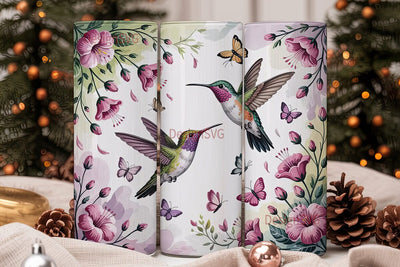 Hummingbird & Butterfly 20oz Tumbler Sublimation DesignSVG 