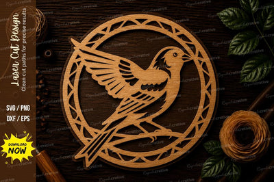Hummingbird Circle Ornament Laser Cut SVG File SVG Regulrcrative 