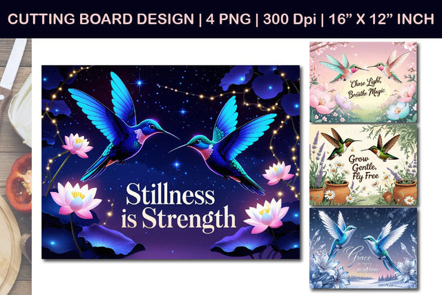 Hummingbird cutting board, floral bird design Sublimation Paper Switch 