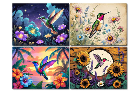 Hummingbird cutting board, tropical bird design Sublimation Paper Switch 