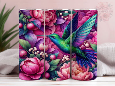 Hummingbird Floral 20oz Tumbler Wrap PNG, Hummingbird Tumbler Png, Straight & Tapered Tumbler Wrap, Instant Digital Download Sublimation Li Zamperini 