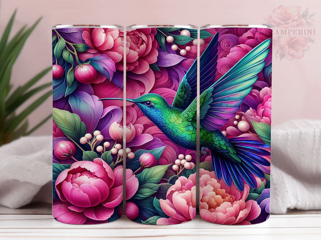 Hummingbird Floral 20oz Tumbler Wrap PNG, Hummingbird Tumbler Png, Straight & Tapered Tumbler Wrap, Instant Digital Download Sublimation Li Zamperini 