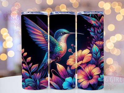Hummingbird Floral 20oz Tumbler Wrap Sublimation Design, Straight Tapered Tumbler Wrap, Hummingbird Tumbler Png, Instant Digital Download Sublimation SvggirlplusArt 