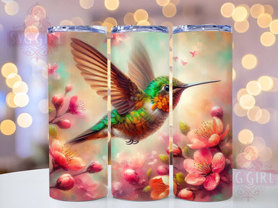 Hummingbird Floral 20oz Tumbler Wrap Sublimation Design, Straight Tapered Tumbler Wrap, Hummingbird Tumbler Png, Instant Digital Download Sublimation SvggirlplusArt 
