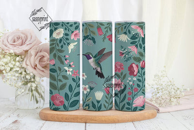 Hummingbird Floral 20oz Tumbler Wrap Sublimation sassyprint 