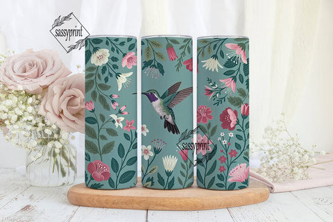 Hummingbird Floral 20oz Tumbler Wrap Sublimation sassyprint 