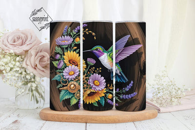 Hummingbird Floral 20oz Tumbler Wrap Sublimation sassyprint 