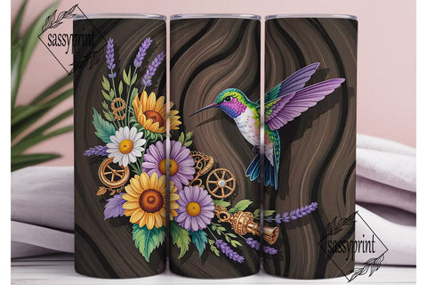 Hummingbird Floral 20oz Tumbler Wrap Sublimation sassyprint 