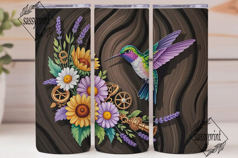 Hummingbird Floral 20oz Tumbler Wrap Sublimation sassyprint 
