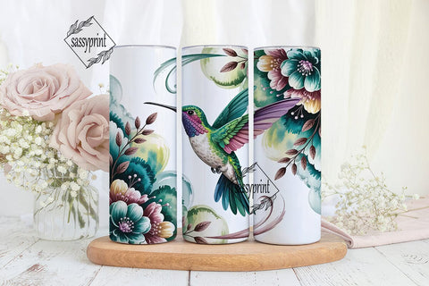 Hummingbird Floral 20oz Tumbler Wrap Sublimation sassyprint 