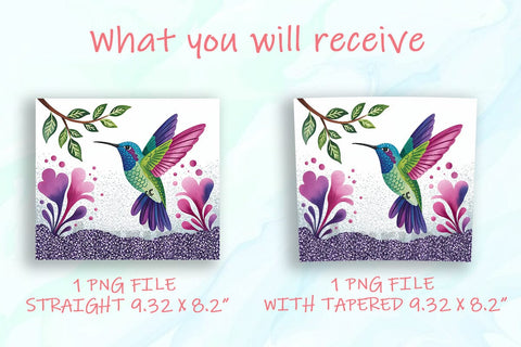 Hummingbird Floral Glitter 20oz Wrap Sublimation DesignSVG 