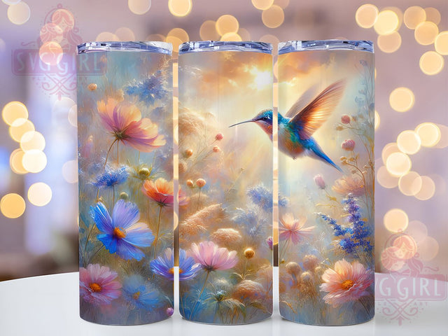 Hummingbird Floral Nature Bird Tumbler, Floral Tumbler Wrap, 20oz Sublimation, Bird Tumbler Design, Nature Tumbler PNG, Flower Tumbler Art, Digital Tumbler Wrap Sublimation SvggirlplusArt 