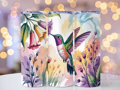 Hummingbird Floral Nature Bird Tumbler, Floral Tumbler Wrap, 20oz Sublimation, Bird Tumbler Design, Nature Tumbler PNG, Flower Tumbler Art, Digital Tumbler Wrap Sublimation SvggirlplusArt 