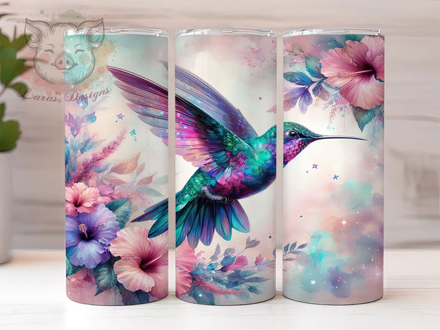 Hummingbird Flower Tumbler Wrap, Bird Lover Wrap, Flower Tumbler Design, 20oz Sublimation PNG, Nature Lover Tumbler, Hummingbird and Flowers Cup, Floral Tumbler Wrap Sublimation Lara' s Designs 