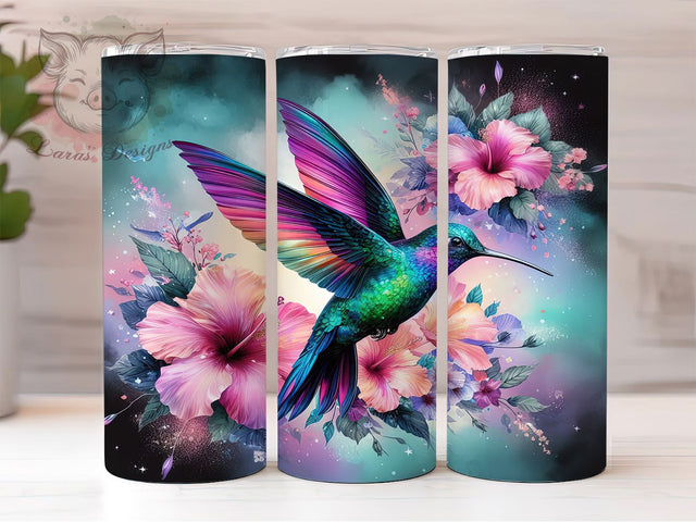 Hummingbird Flower Tumbler Wrap, Bird Lover Wrap, Flower Tumbler Design, 20oz Sublimation PNG, Nature Lover Tumbler, Hummingbird and Flowers Cup, Floral Tumbler Wrap Sublimation Lara' s Designs 