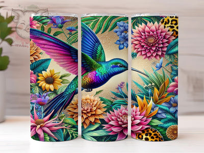 Hummingbird Flowers 20oz Tumbler Png, Straight & Tapered Tumbler Png, Hummingbird Tumbler Png, Digital Download PNG Sublimation Lara' s Designs 