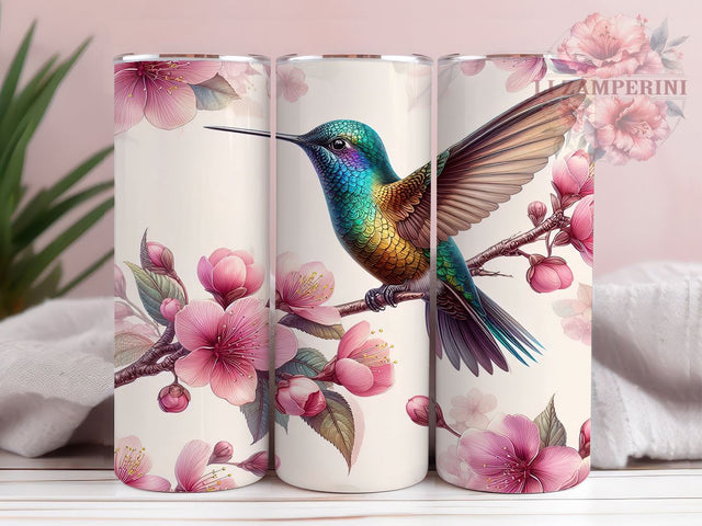 Hummingbird Flowers 20oz Tumbler Wrap PNG, Hummingbird Tumbler Png, Straight & Tapered Tumbler Wrap, Instant Digital Download Sublimation Li Zamperini 