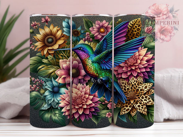 Hummingbird Flowers 20oz Tumbler Wrap PNG, Hummingbird Tumbler Png, Straight & Tapered Tumbler Wrap, Instant Digital Download Sublimation Li Zamperini 