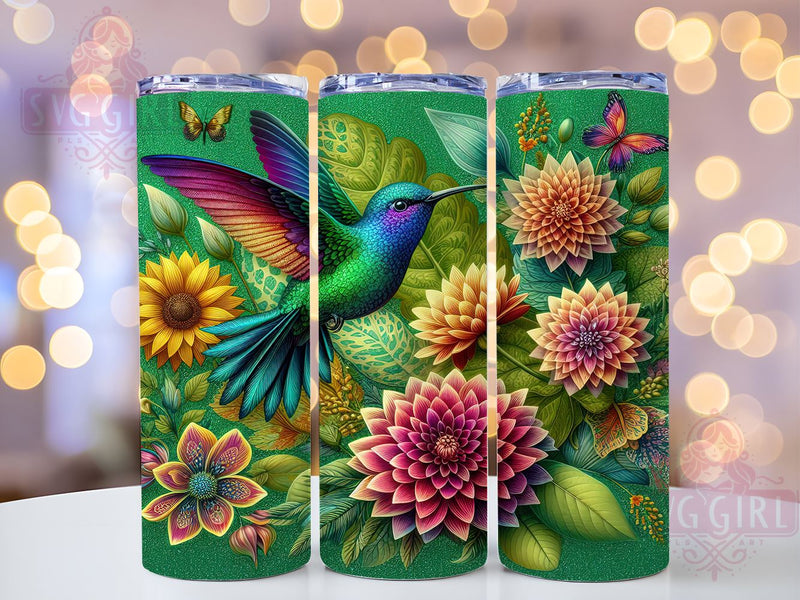 Hummingbird Flowers 20oz Tumbler Wrap Sublimation Design, Straight Tapered Tumbler Wrap, Hummingbird Tumbler Png, Instant Digital Download Sublimation SvggirlplusArt 
