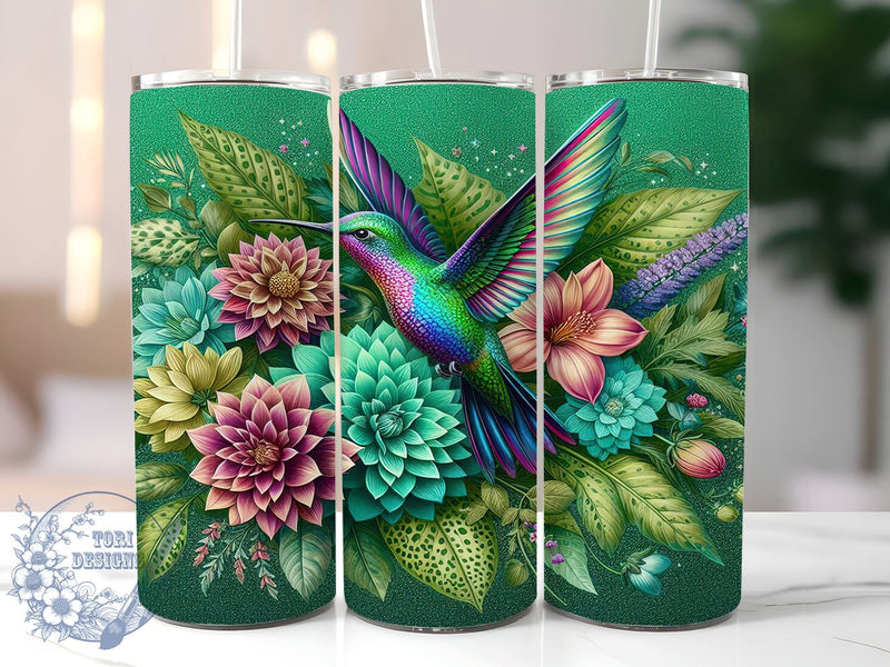 Hummingbird Flowers Tumbler Wrap, Tumbler Wrap, Sublimation Design, 20oz Skinny Tumbler Wrap, Tumbler template, Digital Download Sublimation ToriDesigns 