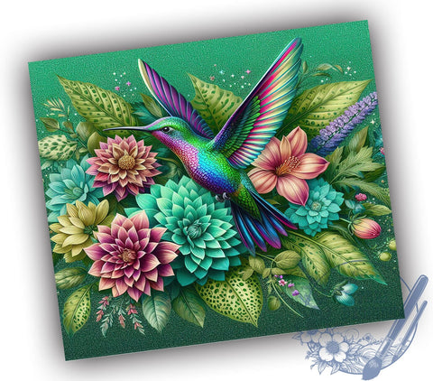 Hummingbird Flowers Tumbler Wrap, Tumbler Wrap, Sublimation Design, 20oz Skinny Tumbler Wrap, Tumbler template, Digital Download Sublimation ToriDesigns 