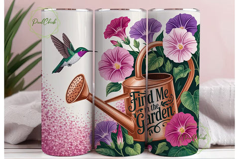 Hummingbird Garden 20oz Tumbler Wrap Sublimation PixelChick 