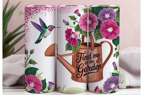 Hummingbird Garden 20oz Tumbler Wrap Sublimation PixelChick 
