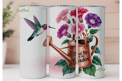 Hummingbird Garden 20oz Tumbler Wrap Sublimation PixelChick 
