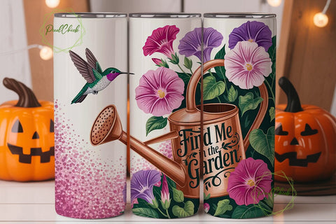 Hummingbird Garden 20oz Tumbler Wrap Sublimation PixelChick 