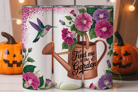 Hummingbird Garden 20oz Tumbler Wrap Sublimation PixelChick 