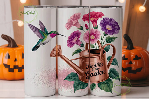 Hummingbird Garden 20oz Tumbler Wrap Sublimation PixelChick 