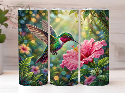 Hummingbird Hibiscus 20oz Tumbler, Hummingbird Tumbler, Hibiscus Tumbler, Tumbler Sublimation, Floral Tumbler Wrap, Tropical Bird Design, Hummingbird PNG, 20Oz Tumbler Wrap Sublimation Lara' s Designs 