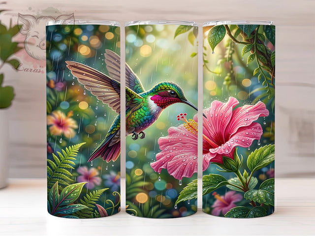 Hummingbird Hibiscus 20oz Tumbler, Hummingbird Tumbler, Hibiscus Tumbler, Tumbler Sublimation, Floral Tumbler Wrap, Tropical Bird Design, Hummingbird PNG, 20Oz Tumbler Wrap Sublimation Lara' s Designs 
