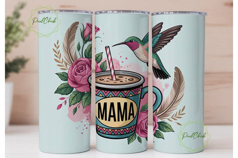 Hummingbird Iced Coffee 20oz Tumbler Sublimation PixelChick 