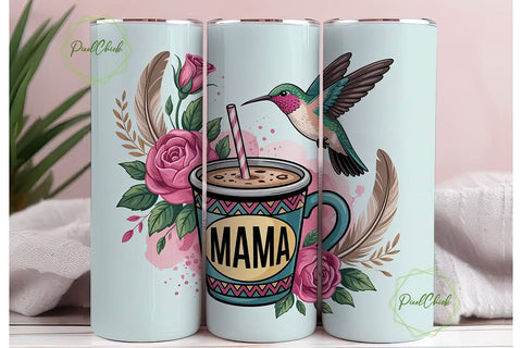 Hummingbird Iced Coffee 20oz Tumbler Sublimation PixelChick 