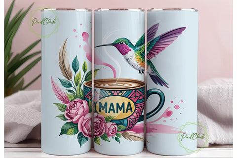 Hummingbird Iced Coffee 20oz Tumbler Sublimation PixelChick 