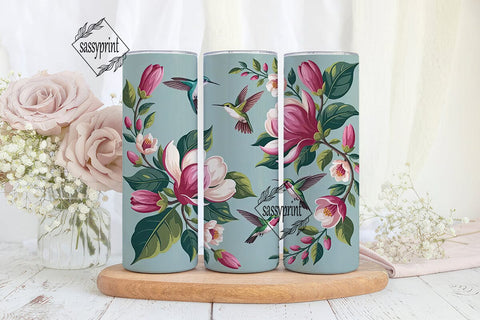 Hummingbird & Magnolia 20oz Tumbler Wrap Sublimation sassyprint 