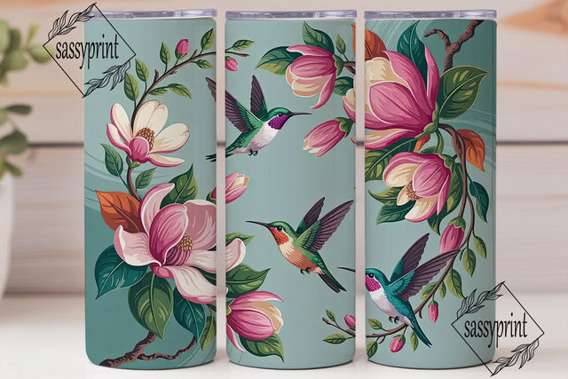 Hummingbird & Magnolia 20oz Tumbler Wrap Sublimation sassyprint 