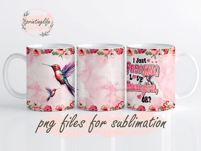 Hummingbird Mug Wrap Design, Instant Digital Design Download Mug Wrap Design, Mug Design PNG Sublimation PrintingLife 
