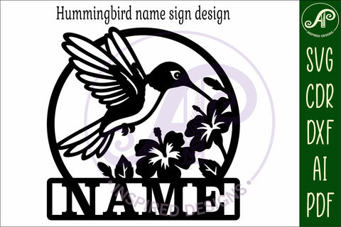Hummingbird name wall art sign, SVG personalized sign SVG APInspireddesigns 
