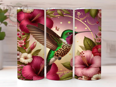 Hummingbird Scaled Nature 20oz Tumbler Wrap, Patterned Wings, Brown and Green, Scaled Pattern, Nature Wrap, 20oz Tumbler Wrap, Sublimation PNG Sublimation Lara' s Designs 