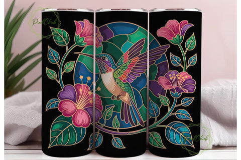 Hummingbird Stained Glass 20oz Tumbler Sublimation PixelChick 