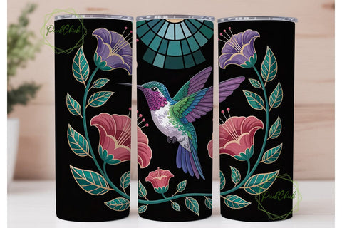 Hummingbird Stained Glass 20oz Tumbler Sublimation PixelChick 