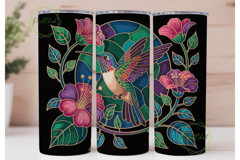 Hummingbird Stained Glass 20oz Tumbler Sublimation PixelChick 
