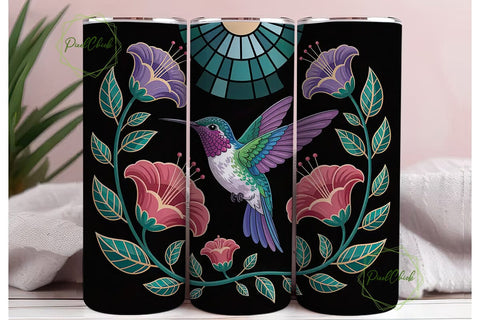 Hummingbird Stained Glass 20oz Tumbler Sublimation PixelChick 