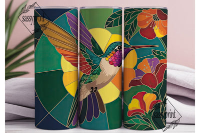 Hummingbird Stained Glass 20oz Tumbler Sublimation sassyprint 