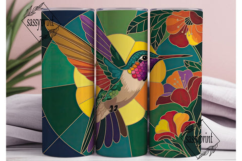 Hummingbird Stained Glass 20oz Tumbler Sublimation sassyprint 