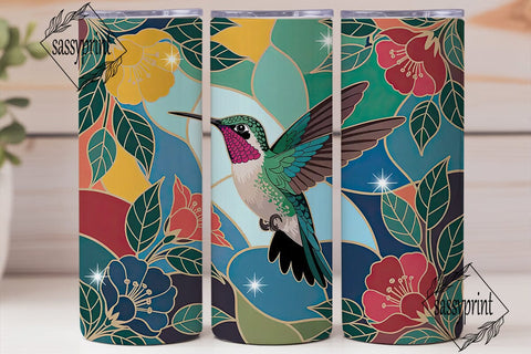 Hummingbird Stained Glass 20oz Tumbler Sublimation sassyprint 