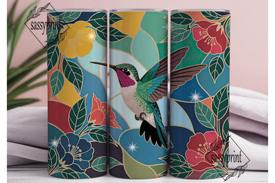 Hummingbird Stained Glass 20oz Tumbler Sublimation sassyprint 