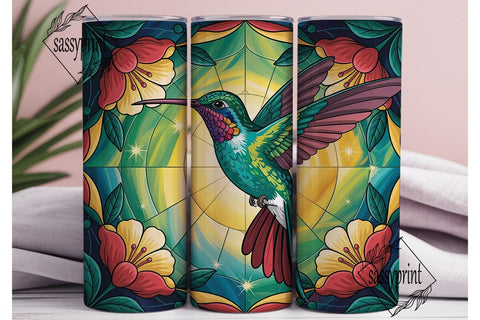 Hummingbird Stained Glass 20oz Tumbler Sublimation sassyprint 